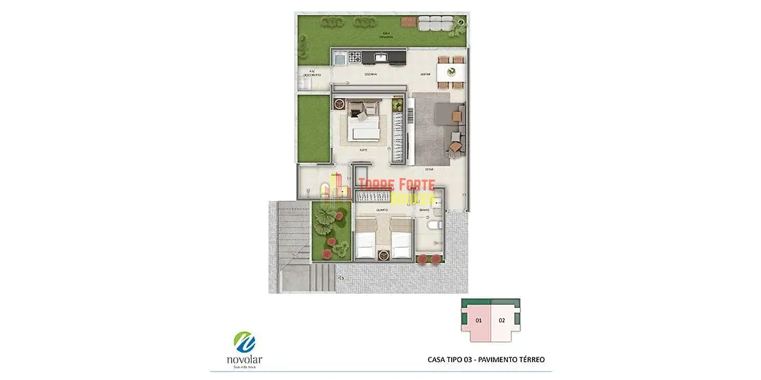 Casa, 2 quartos, 80 m² - Foto 42