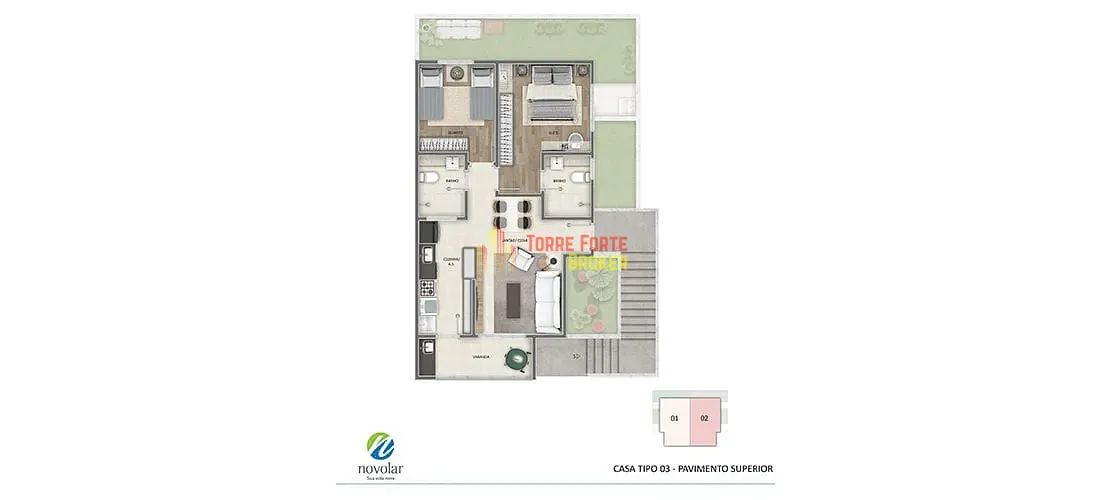 Casa, 2 quartos, 80 m² - Foto 41