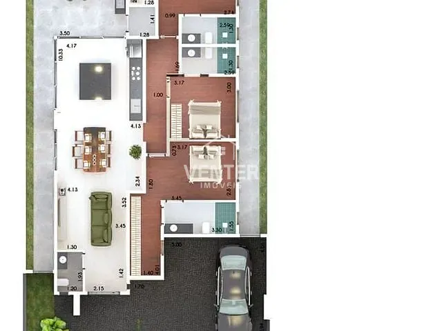 Casa com 300m² 3 quartos e 3 banheiros, à venda, no bairro Piracangaguá em Taubaté