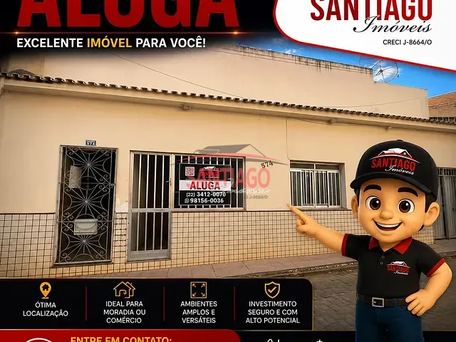 Casa 3 quartos e 1 banheiro, para alugar, no bairro Ferreira em Santo Antônio de Pádua