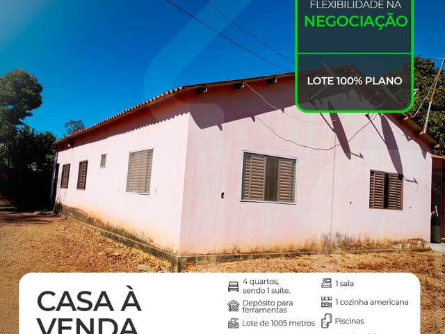 Casa 4 quartos e 2 banheiros, à venda, no bairro al em Alexânia