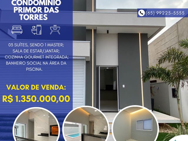 Foto do Casa - Casa à venda, Condomínio Primor das Torres, Cuiabá, MT | Imobiliária das Nações