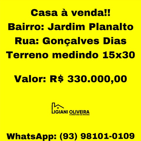 Casa com 450m² 2 quartos e 1 banheiro, à venda, no bairro Jardim Planalto em Novo Progresso
