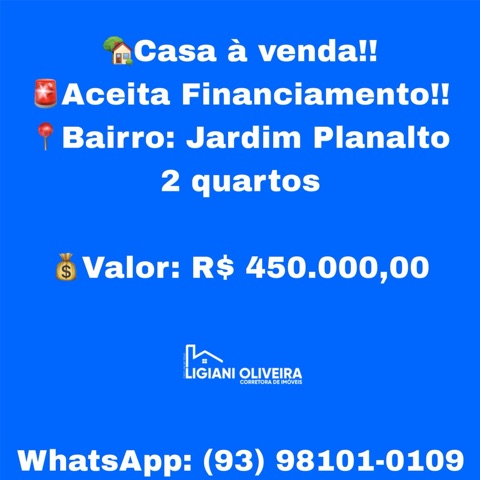 Casa 2 quartos e 1 banheiro, à venda, no bairro Jardim Planalto em Novo Progresso