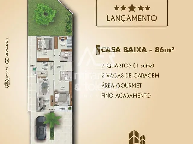 Casa com 120m² 3 quartos e 2 banheiros, à venda, no bairro Santa Mônica em Guarapari
