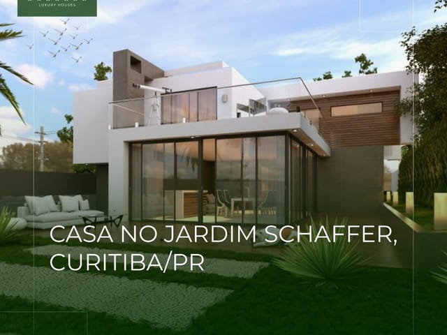 Foto do Casa - Casa alto padrão , Jardim Schaffer, face norte, 410m² , 3 suítes, ampla varanda, 3 vagas, quintal, Vista Alegre, Curitiba, PR | Imobiliária GreenVille