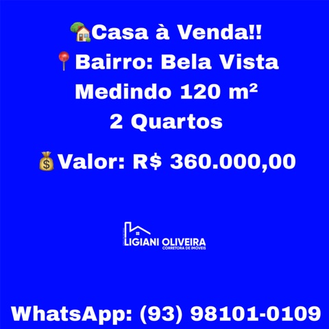 Casa com 772m² 2 quartos e 1 banheiro, à venda, no bairro Bairro Bela Vista em Novo Progresso