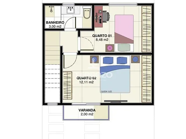 Casa com 90m² 2 quartos e 2 banheiros, à venda, no bairro Santa Rita de Cássia em Barra Mansa