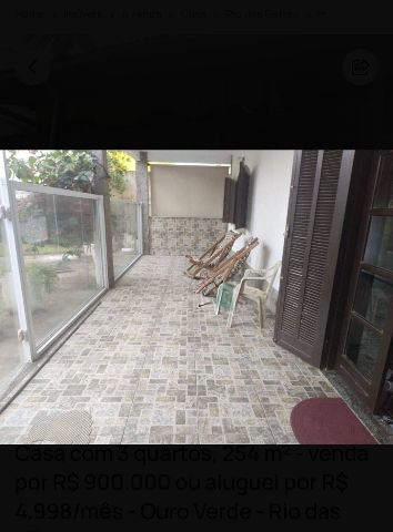Casa com 450m² 3 quartos e 3 banheiros, à venda ou para alugar, no bairro Ouro Verde em Rio das Ostras