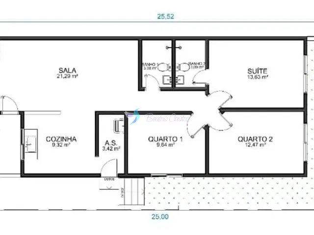 Casa com 90m² 3 quartos e 2 banheiros, à venda, no bairro Lamismar II em Bom Jesus dos Perdões