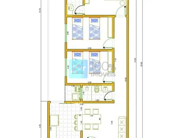 Casa com 140m² 3 quartos e 2 banheiros, à venda, no bairro Recanto dos Eucaliptos em São José dos Campos