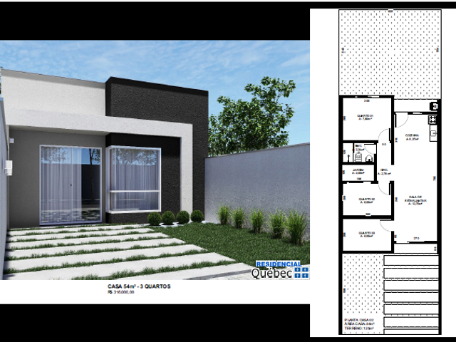 Casa com 125m² 3 quartos e 1 banheiro, à venda, no bairro Campo Largo da Roseira em São José dos Pinhais