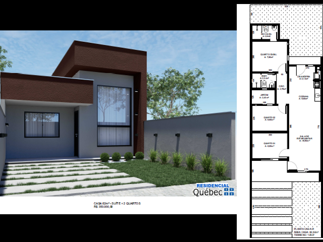 Casa 3 quartos e 2 banheiros, à venda, no bairro Campo Largo da Roseira em São José dos Pinhais