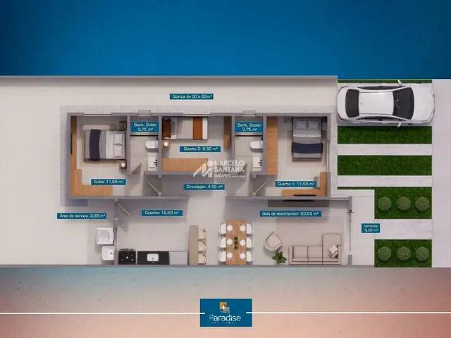 Casa com 164m² 3 quartos e 1 banheiro, à venda, no bairro Boa Vista em Vitória da Conquista