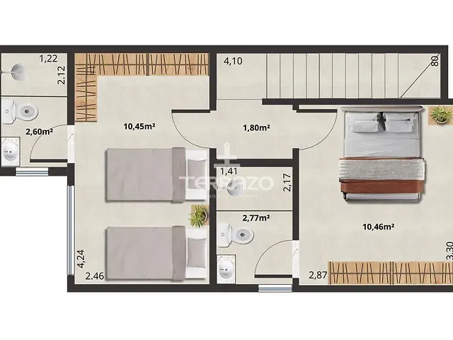 Casa com 70m² 2 quartos e 3 banheiros, à venda, no bairro Morada da Granja em Barra Mansa