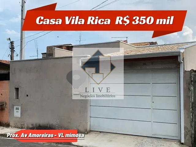 Casa com 130m² 2 quartos e 1 banheiro, à venda, no bairro Vila Rica em Campinas