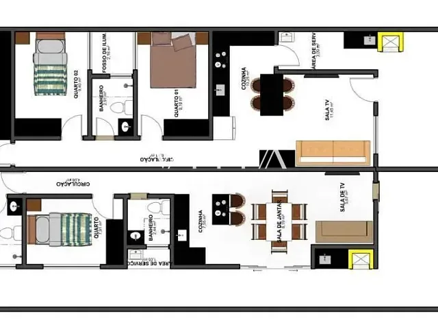 Casa com 120m² 2 quartos e 2 banheiros, à venda, no bairro Plano Diretor Norte em Palmas