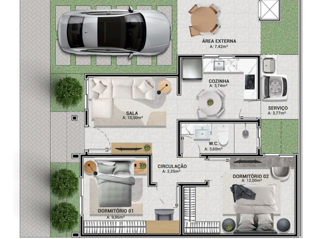 Casa 2 quartos e 1 banheiro, à venda, no bairro Beija-Flor em Nova Mutum