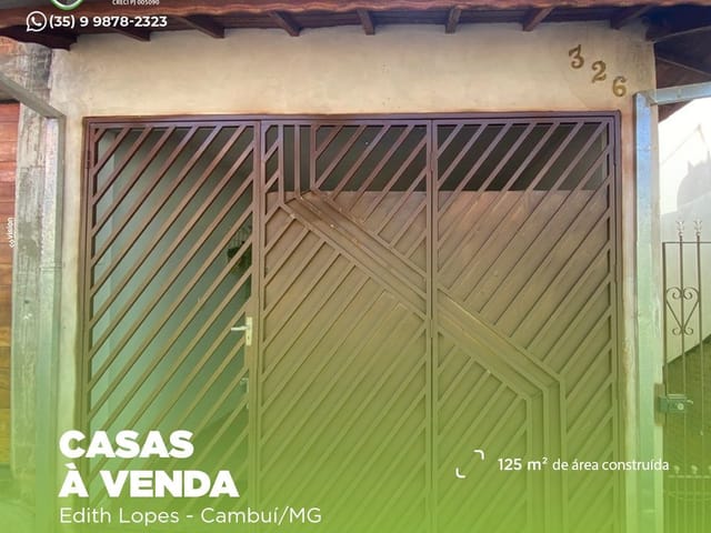 Casa à venda, no bairro Edith Lopes em Cambuí
