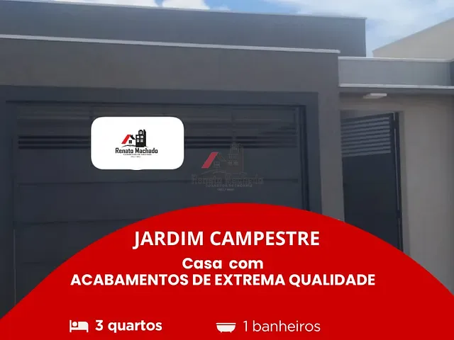 Casa com 126m² 3 quartos e 1 banheiro, à venda, no bairro Jardim Campestre em Arapongas