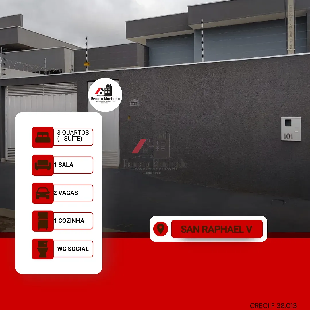 Casa, 3 quartos, 70 m² - Foto 1