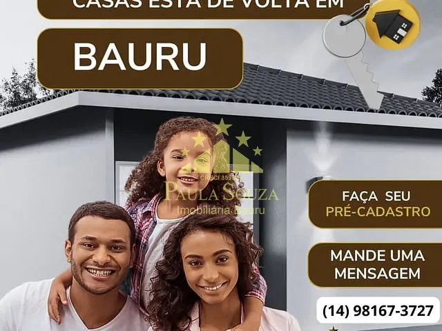Casa 2 quartos e 1 banheiro, à venda, no bairro Vila Guedes de Azevedo em Bauru