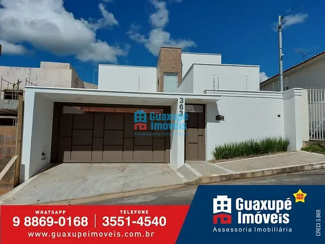 Casa com 340m² 3 quartos e 4 banheiros, à venda, no bairro VILA RICA em GUAXUPÉ