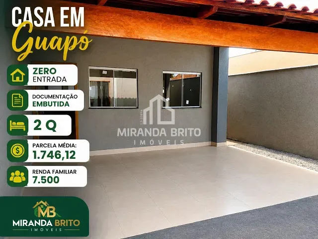 Casa 2 quartos e 1 banheiro, à venda, no bairro Setor Central em Guapó