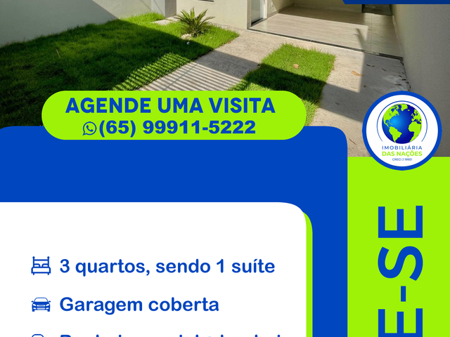 Casa com 180m² 3 quartos e 2 banheiros, à venda, no bairro Coophema em Cuiabá