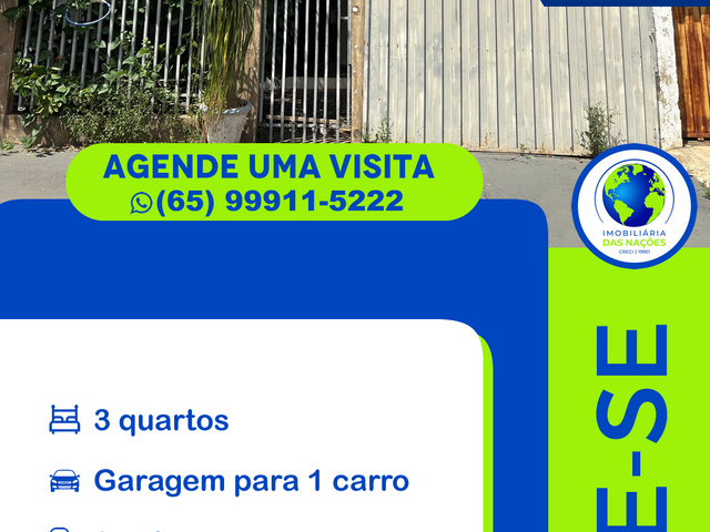 Casa com 194m² 3 quartos e 3 banheiros, à venda, no bairro Jardim Vitória em Cuiabá