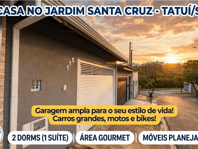 Casa com 132m² 2 quartos e 2 banheiros, à venda, no bairro Jardim Residencial Santa Cruz em Tatuí
