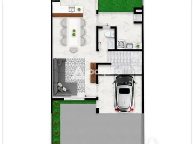 Sobrado com 110m² 3 quartos e 3 banheiros, à venda, no bairro Orfãs em Ponta Grossa