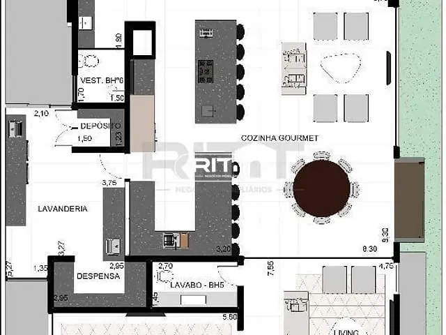 Casa com 450m² 5 quartos e 7 banheiros, à venda, no bairro Parque Brasil 500 em Paulínia