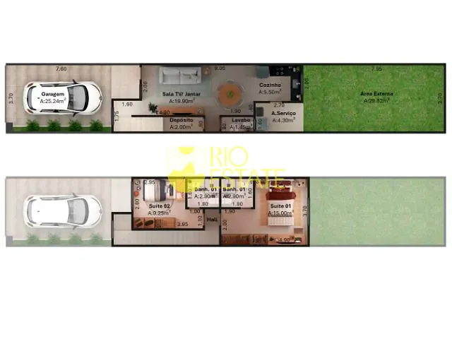 Casa com 82m² 2 quartos e 1 banheiro, à venda, no bairro Bairro de Fátima (Califórnia da Barra) em Barra do Piraí