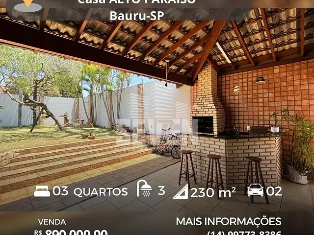 Casa com 540m² 3 quartos e 1 banheiro, à venda, no bairro Vila Industrial em Bauru
