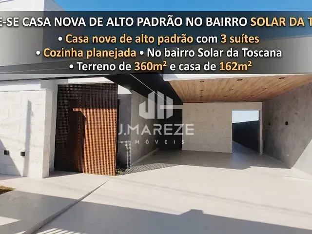 Casa com 360m² 3 quartos e 4 banheiros, à venda, no bairro Solar da Toscana em Apucarana