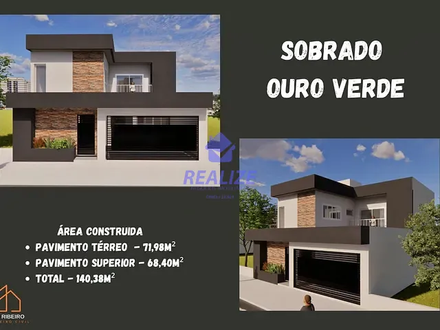 Casa com 140m² 3 quartos e 2 banheiros, à venda, no bairro Residencial Ouro Verde em Botucatu