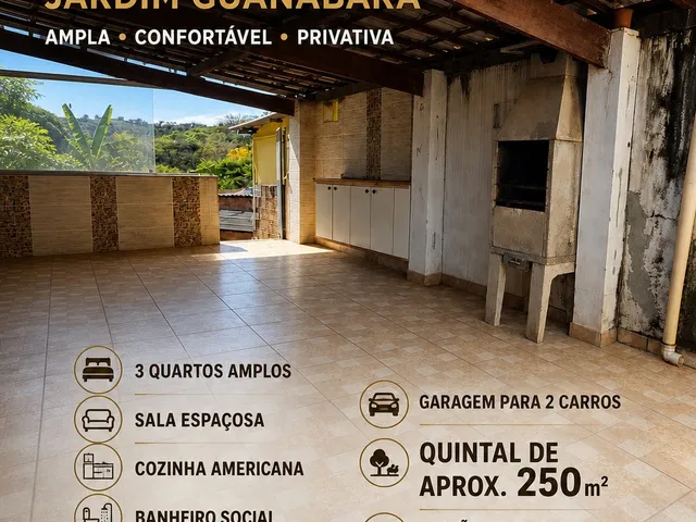 Casa 3 quartos e 1 banheiro, à venda, no bairro Jardim Guanabara em Belo Horizonte