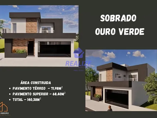 Casa com 140m² 3 quartos e 2 banheiros, à venda, no bairro Residencial Ouro Verde em Botucatu