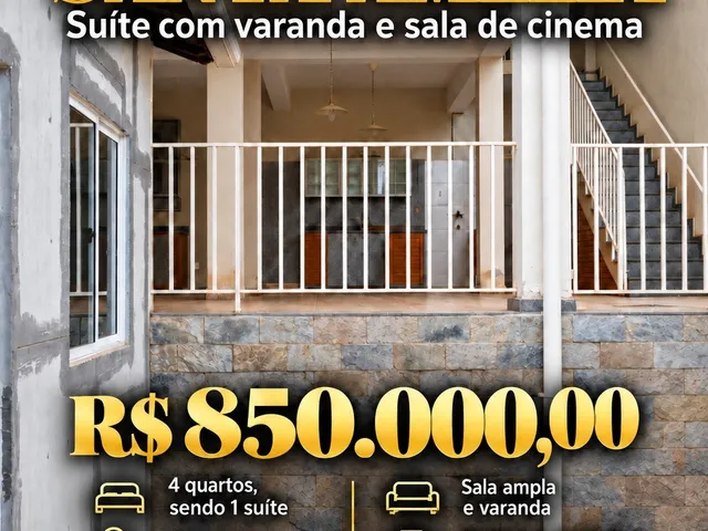 Casa 4 quartos e 3 banheiros, à venda, no bairro Santa Amélia em Belo Horizonte
