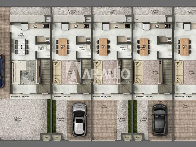 Casa com 70m² 2 quartos e 2 banheiros, à venda, no bairro Gravatá em Navegantes