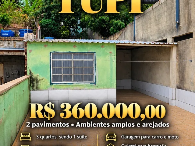 Casa 3 quartos e 1 banheiro, à venda, no bairro Tupi B em Belo Horizonte