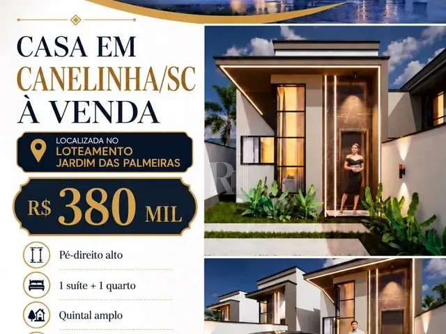 Casa com 120m² 2 quartos e 2 banheiros, à venda, no bairro Centro em Canelinha