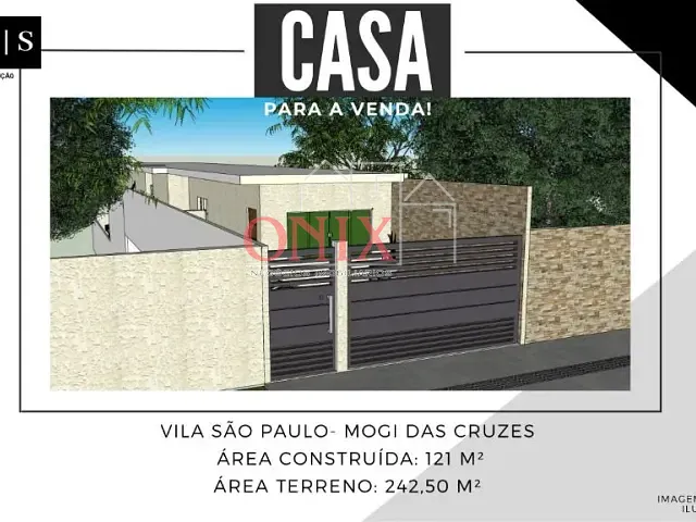 Casa com 243m² 3 quartos e 2 banheiros, à venda, no bairro Vila São Paulo em Mogi das Cruzes