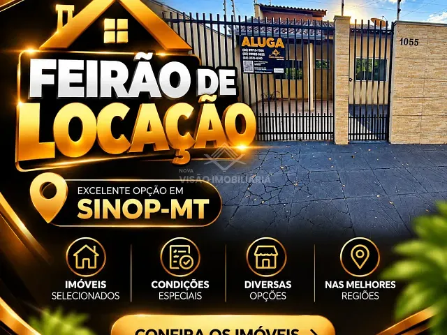 Casa com 300m² 2 quartos e 1 banheiro, para alugar, no bairro Jardim Itália III em Sinop