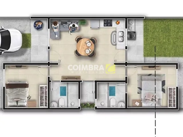 Casa com 121m² 2 quartos e 2 banheiros, à venda, no bairro Alvorada em Santarém