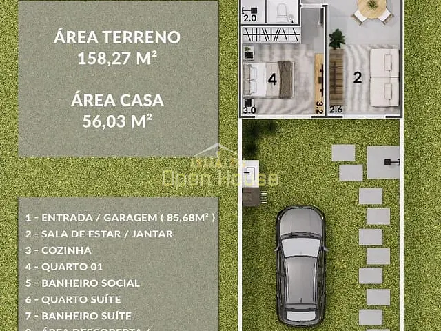 Casa com 158m² 2 quartos e 2 banheiros, à venda, no bairro ARVOREDO em Pinheiral
