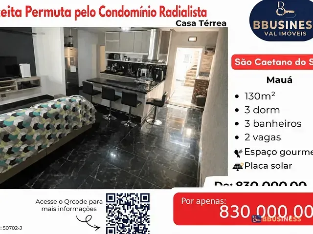 Casa 3 quartos e 2 banheiros, à venda, no bairro Mauá em São Caetano do Sul