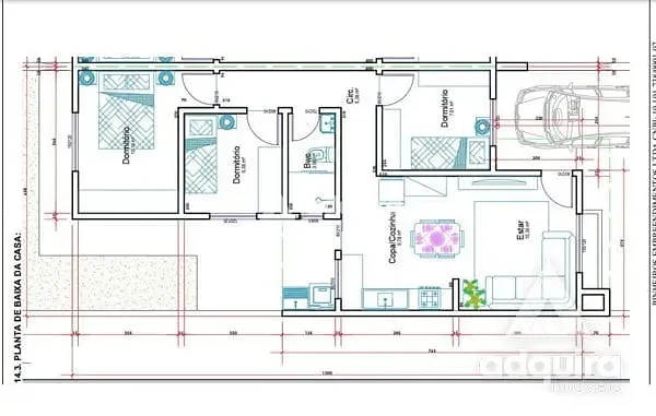 Casa, 3 quartos, 60 m² - Foto 1