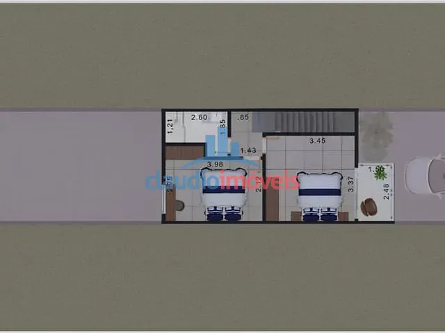 Casa 2 quartos e 1 banheiro, à venda, no bairro Colônia Santo Antônio em Barra Mansa
